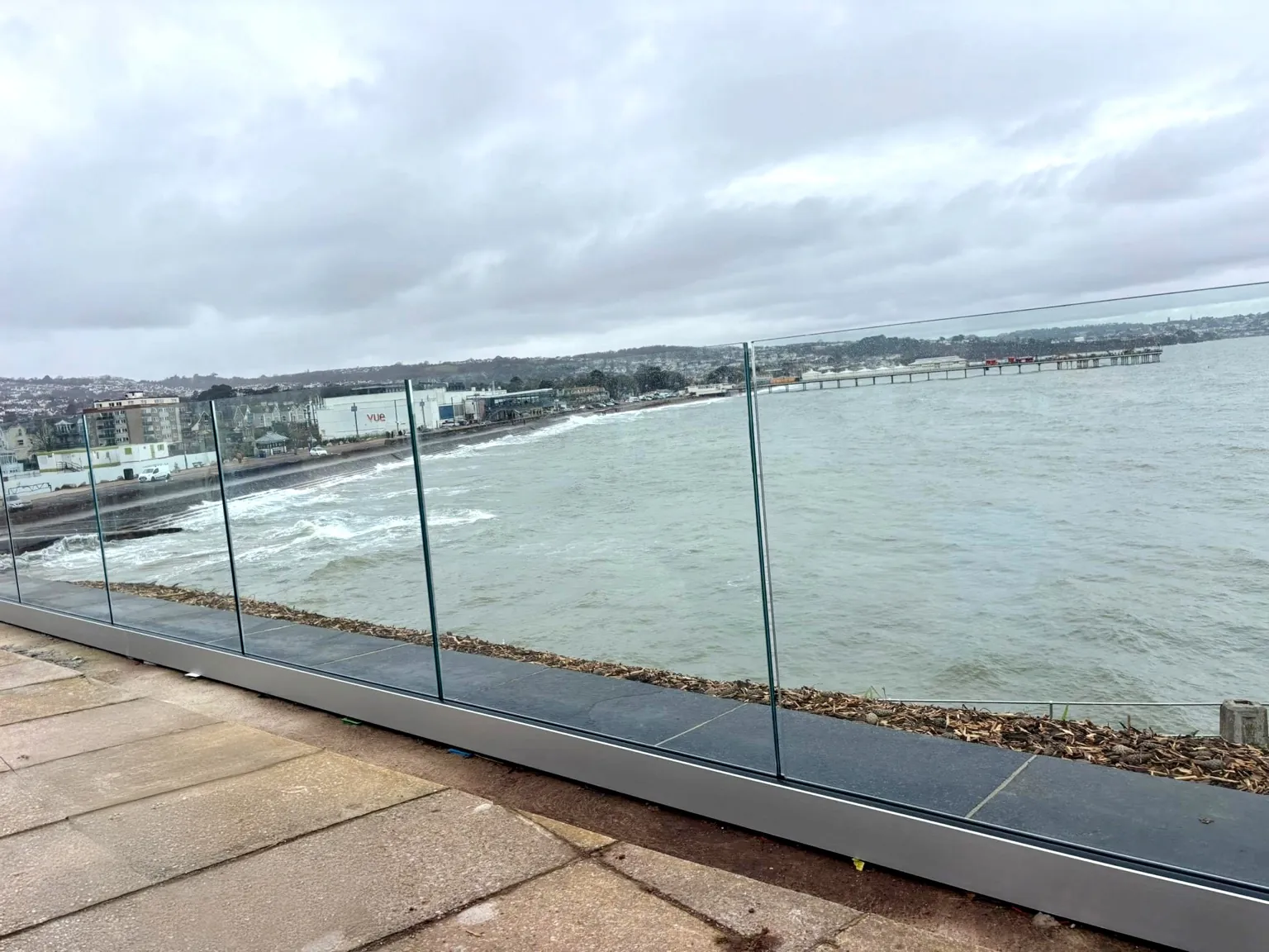 Frameless glass balustrade with a sea view in Paignton