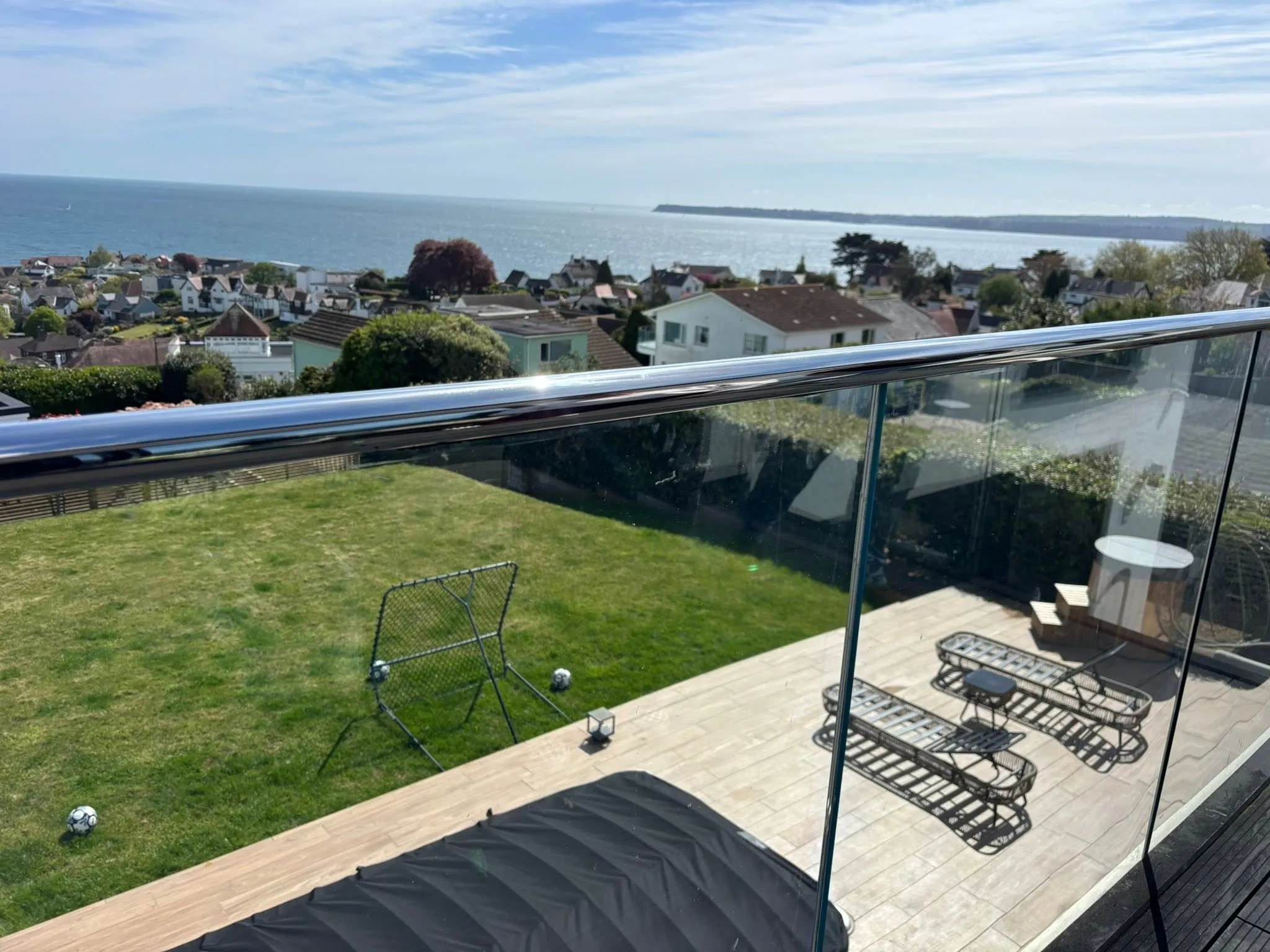 Glass balustrade overlooking Paignton and Torbay
