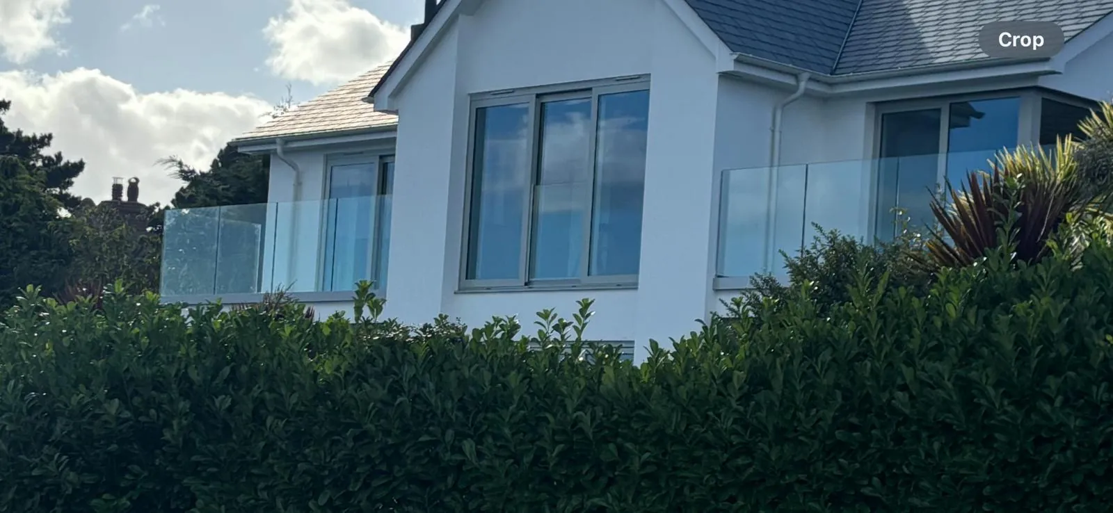 Glass balustrade overlooking the coast near Torquay