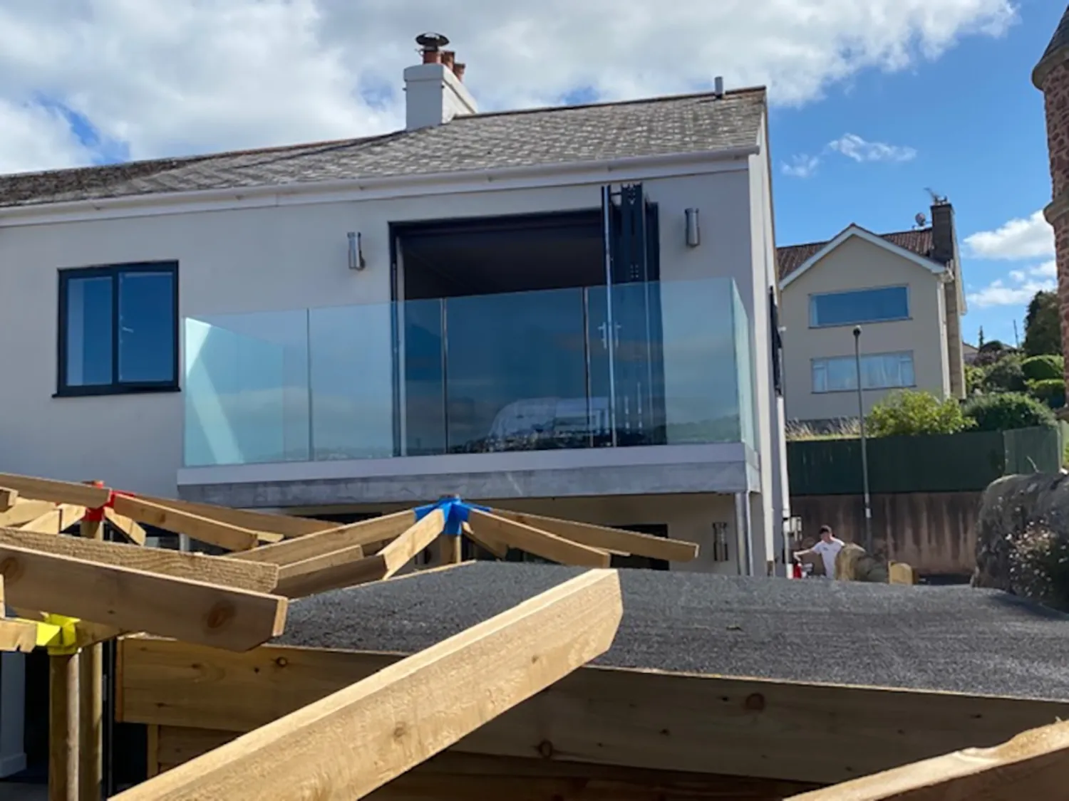 Frameless glass balcony balustrade in Teignmouth